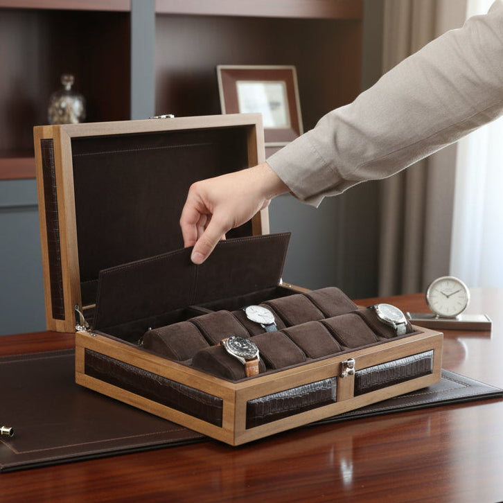 Heritage 10 Ahşap Saat Kutusu / Kahverengi