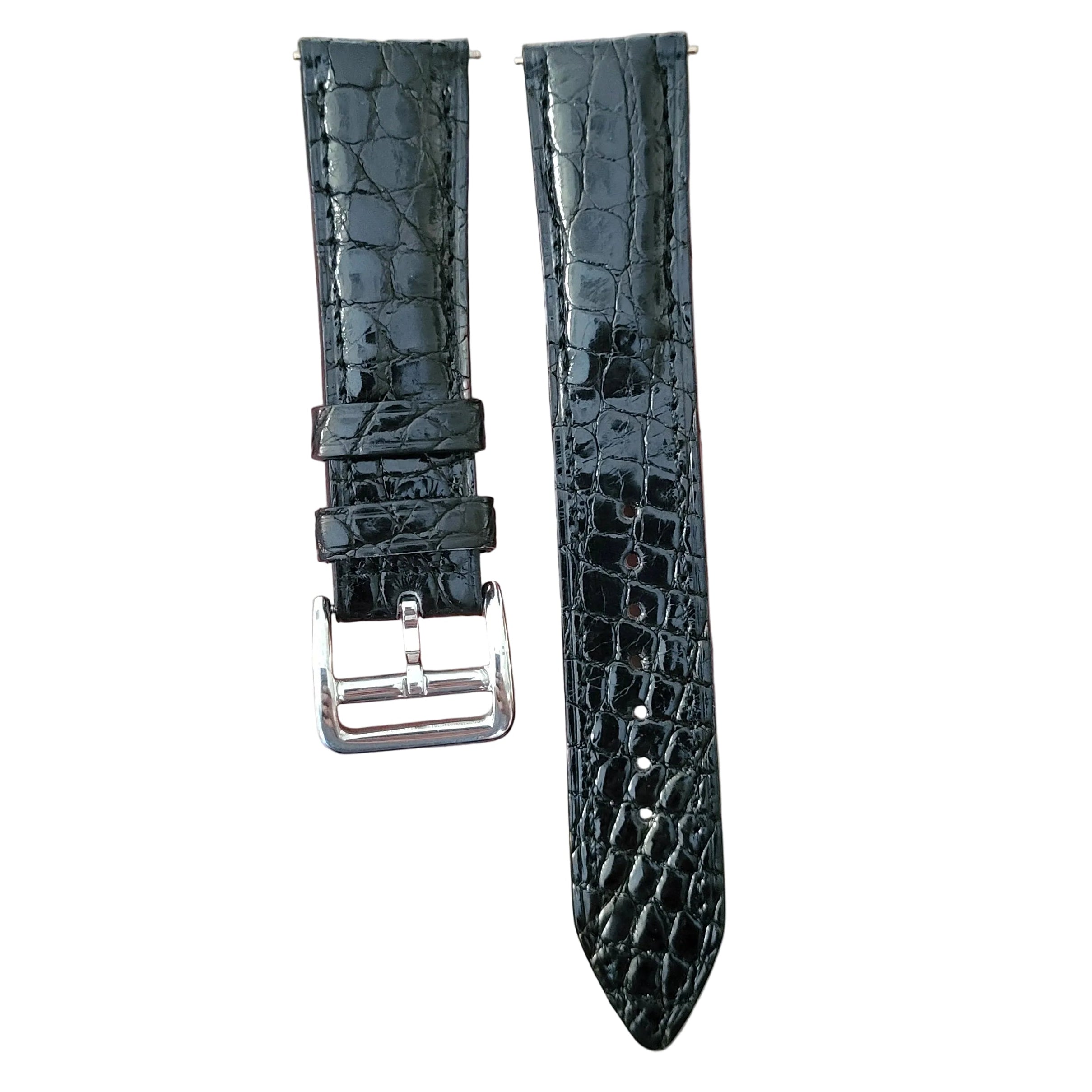 Gerçek Kroko Derisi Kordon Siyah