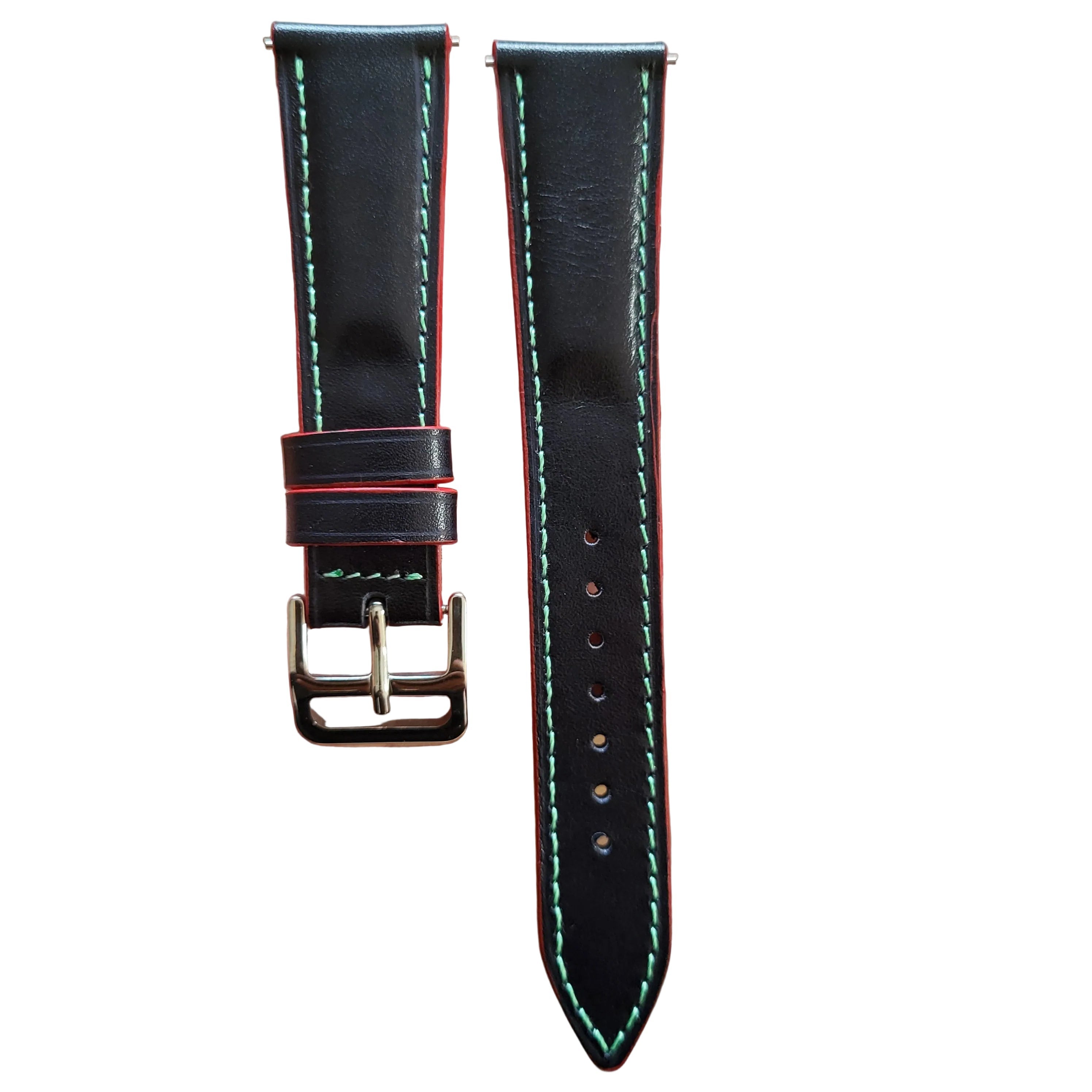 Contrast Series Deri Kordon (Siyah/Kırmızı)