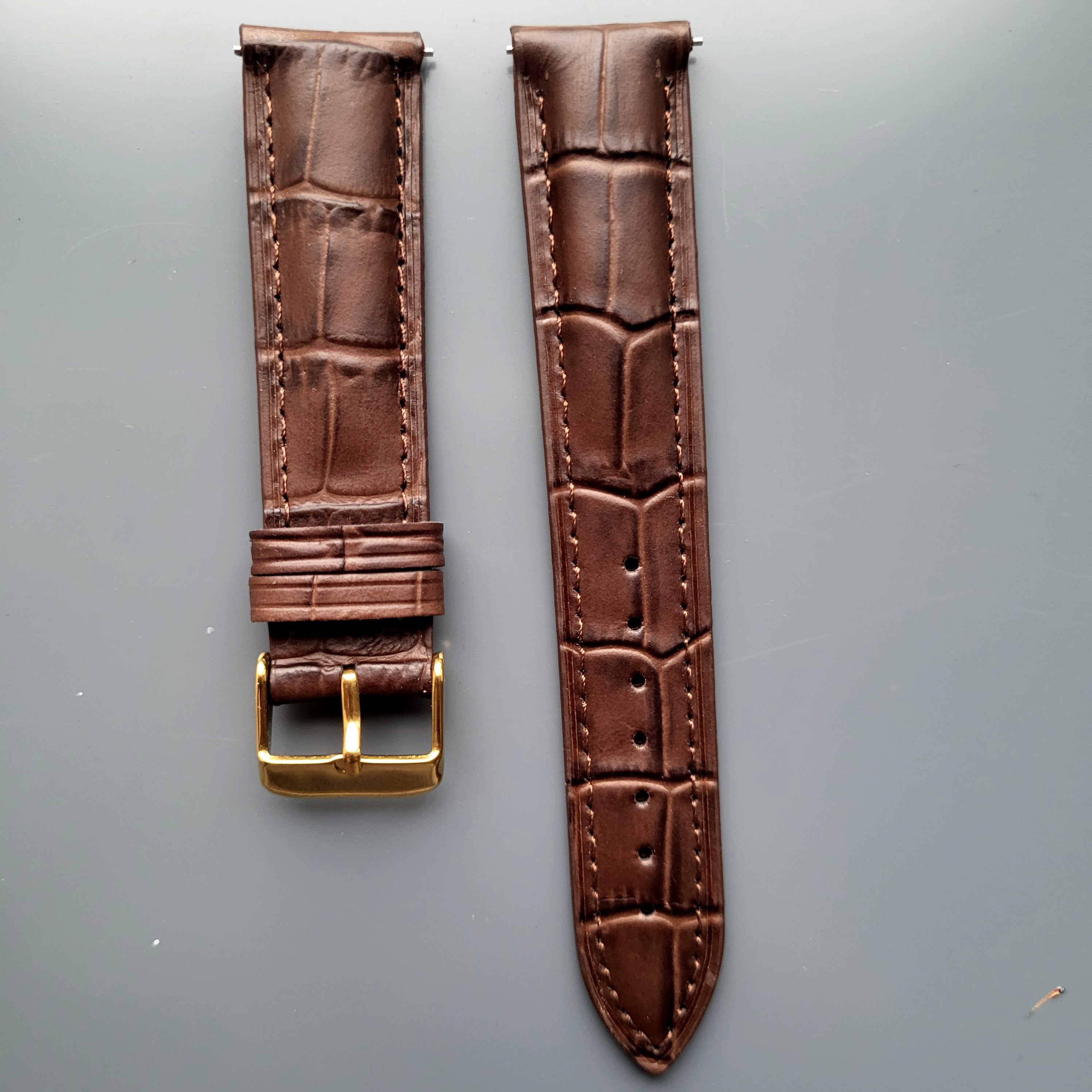 Gold Tokalı Alaturka Kroko Deri Kordon