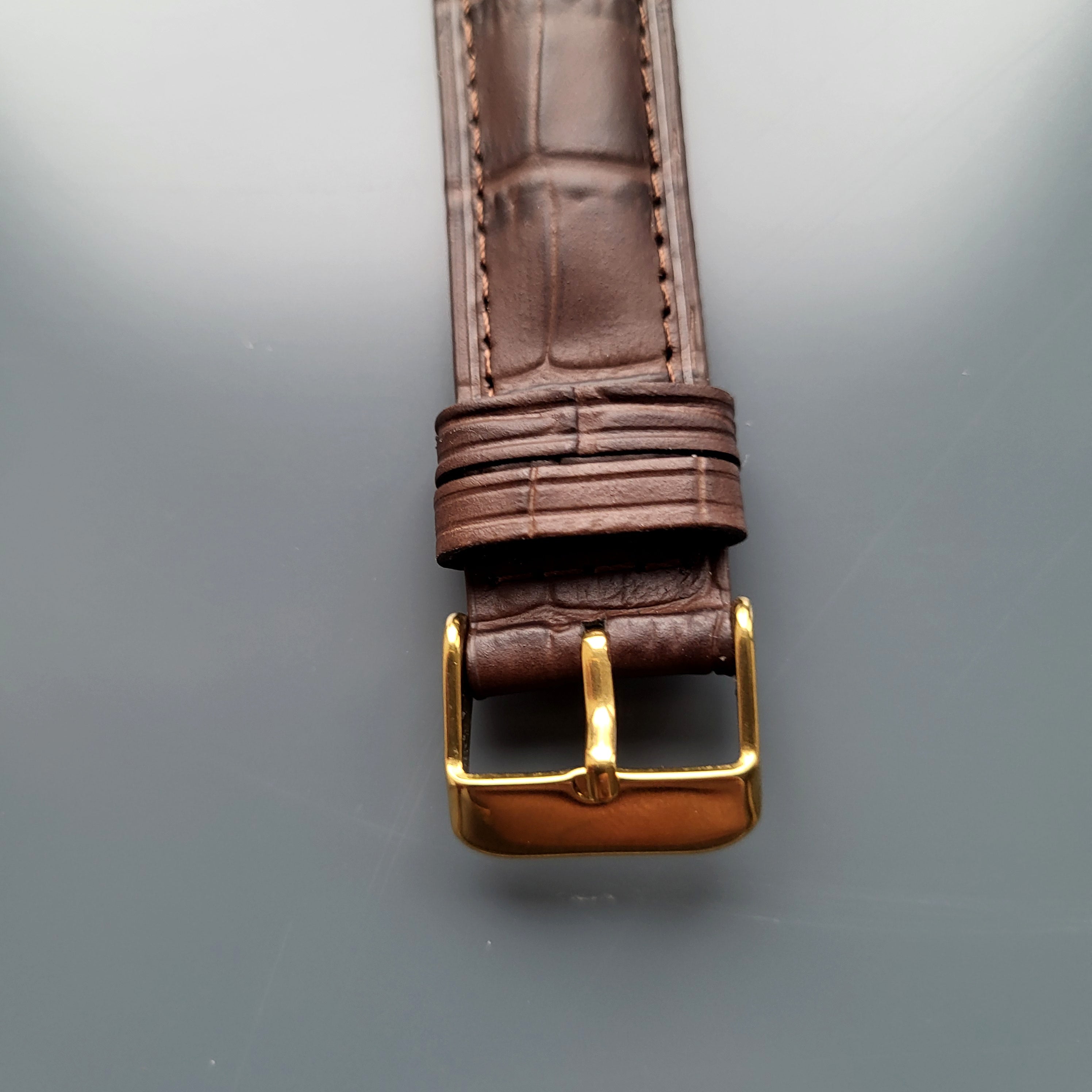 Gold Tokalı Alaturka Kroko Deri Kordon