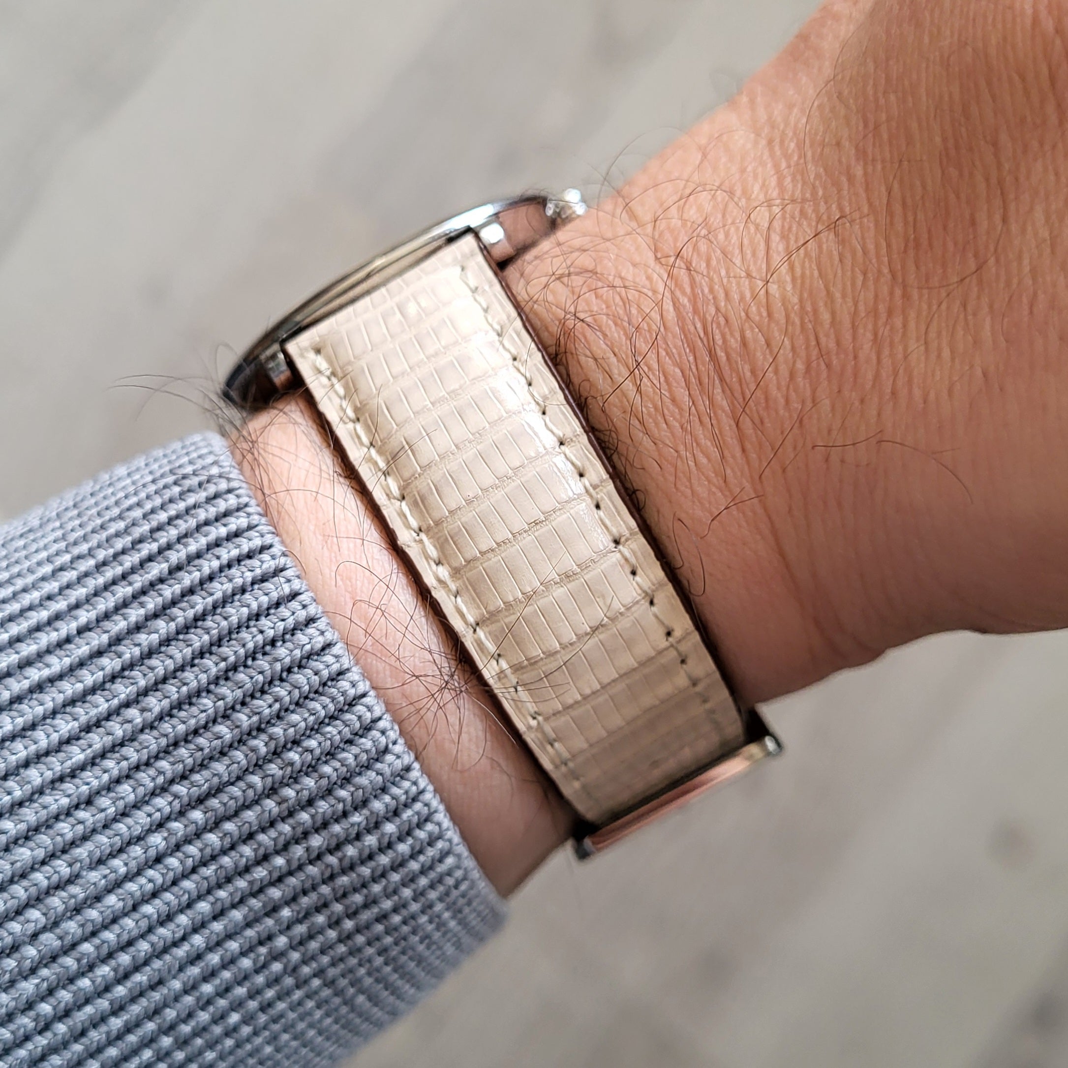 İguana Derisi Bej Kordon