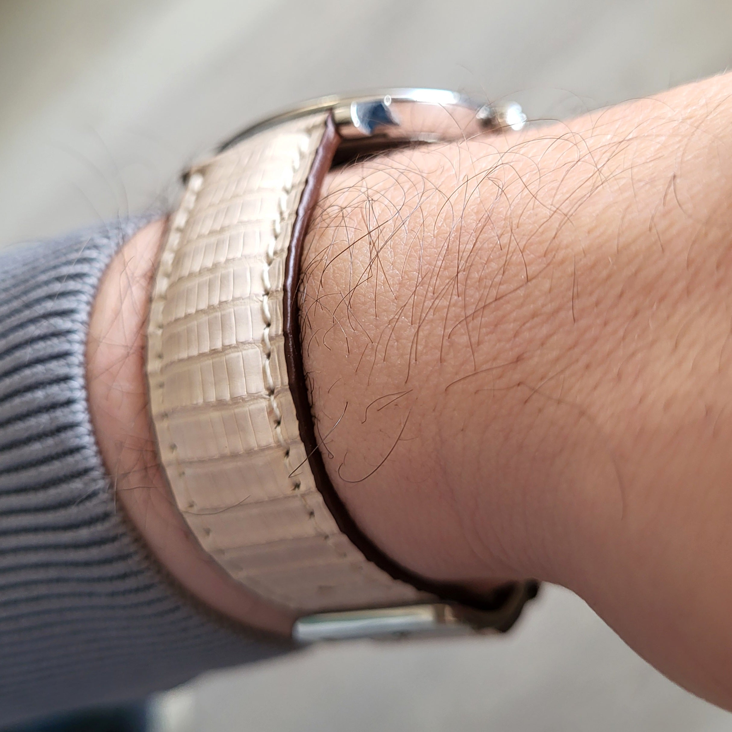 İguana Derisi Bej Kordon