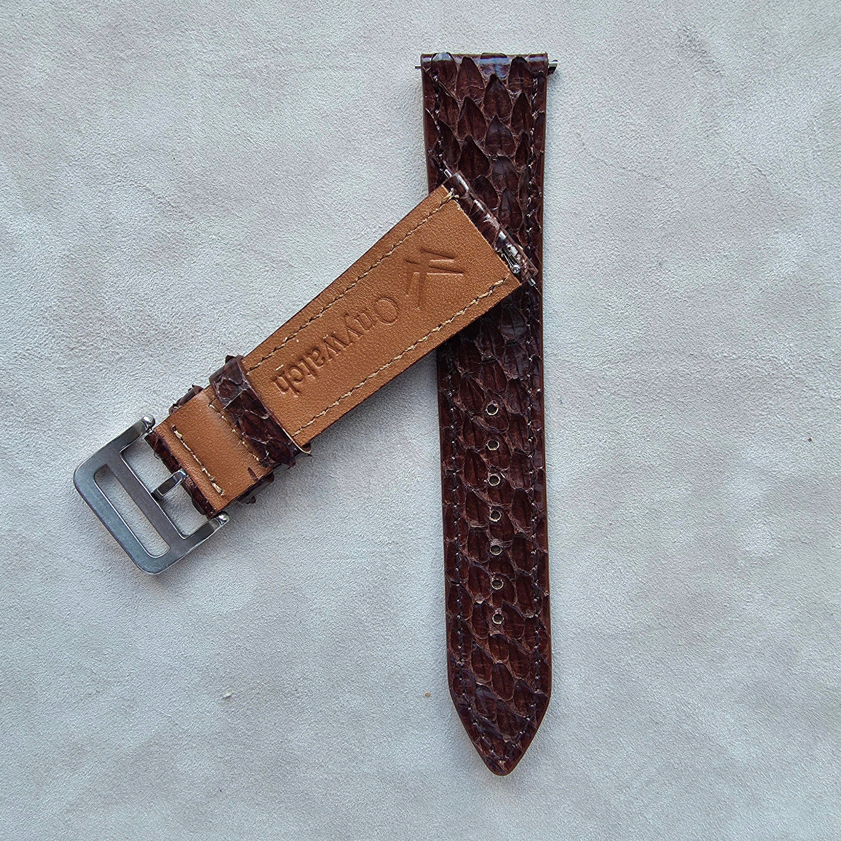 Yılan Derisi Kordon / Bordo - Kahverengi