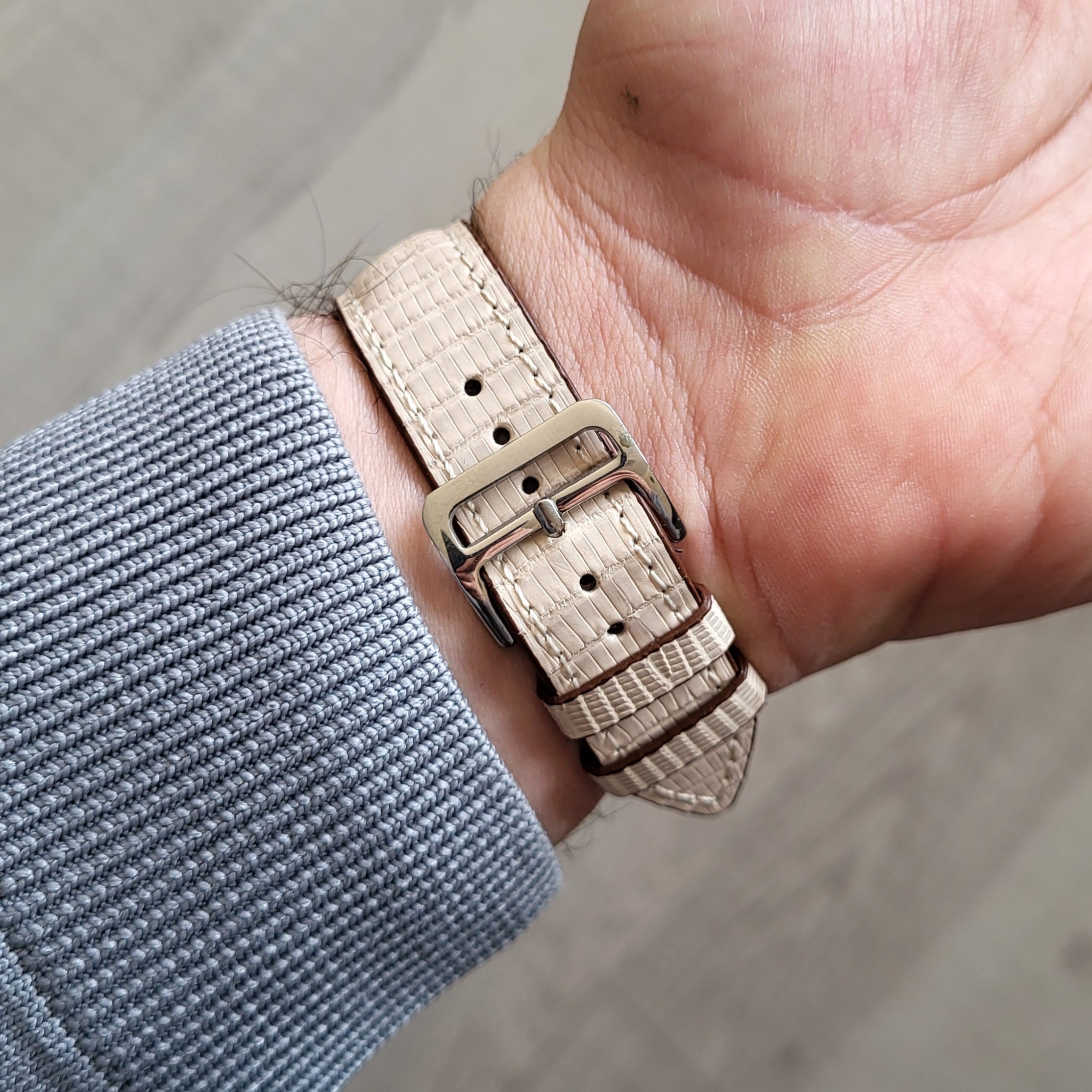 İguana Derisi Bej Kordon