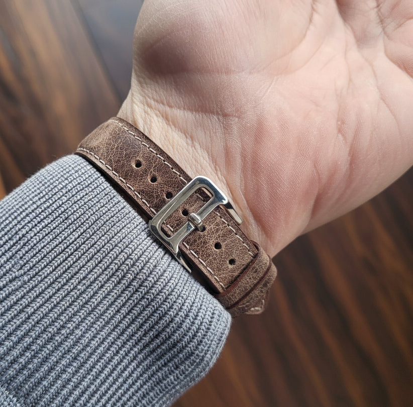 Eskitme Deri Kordon Kahve