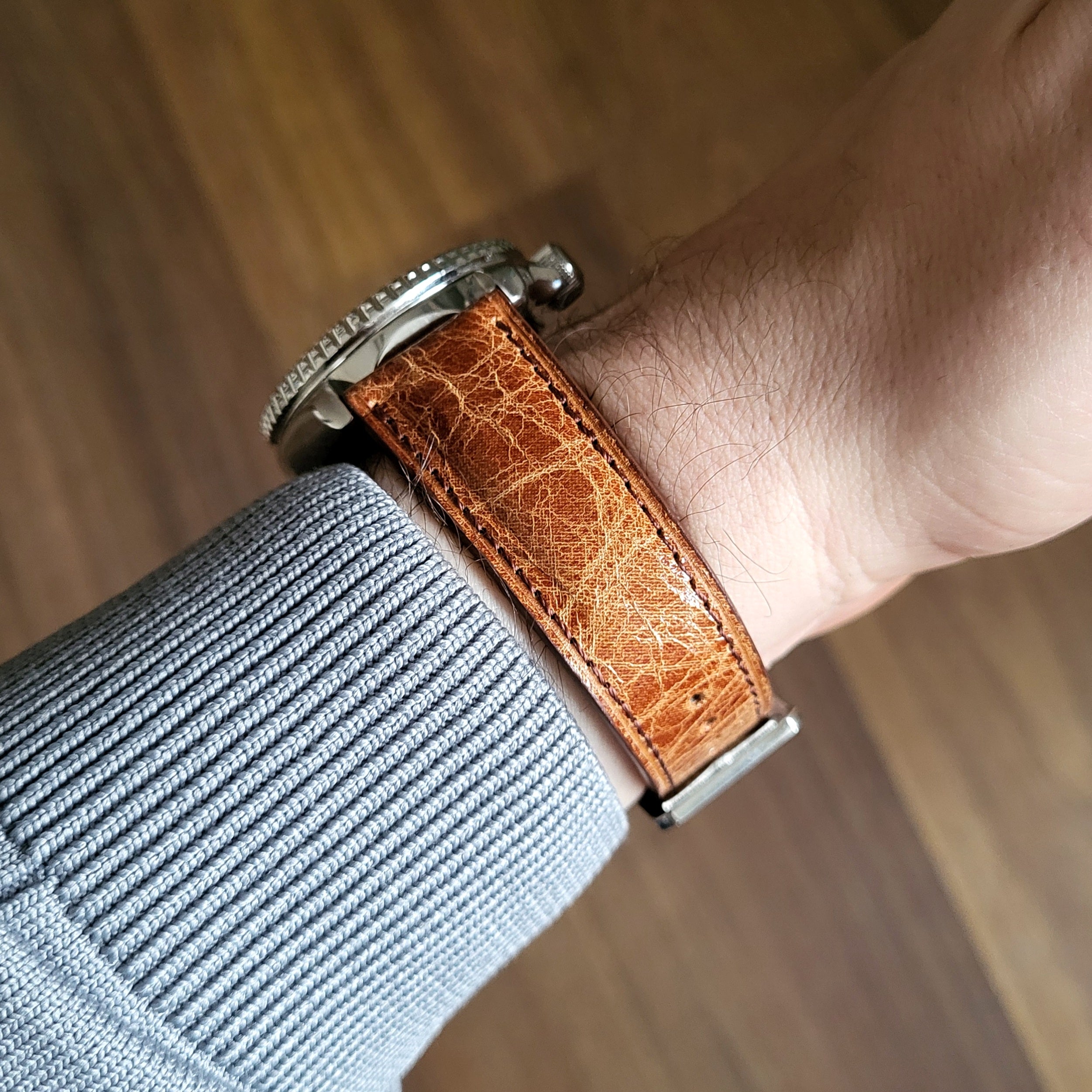 Gerçek deri el yapımı taba renkli eskitme deri kordon