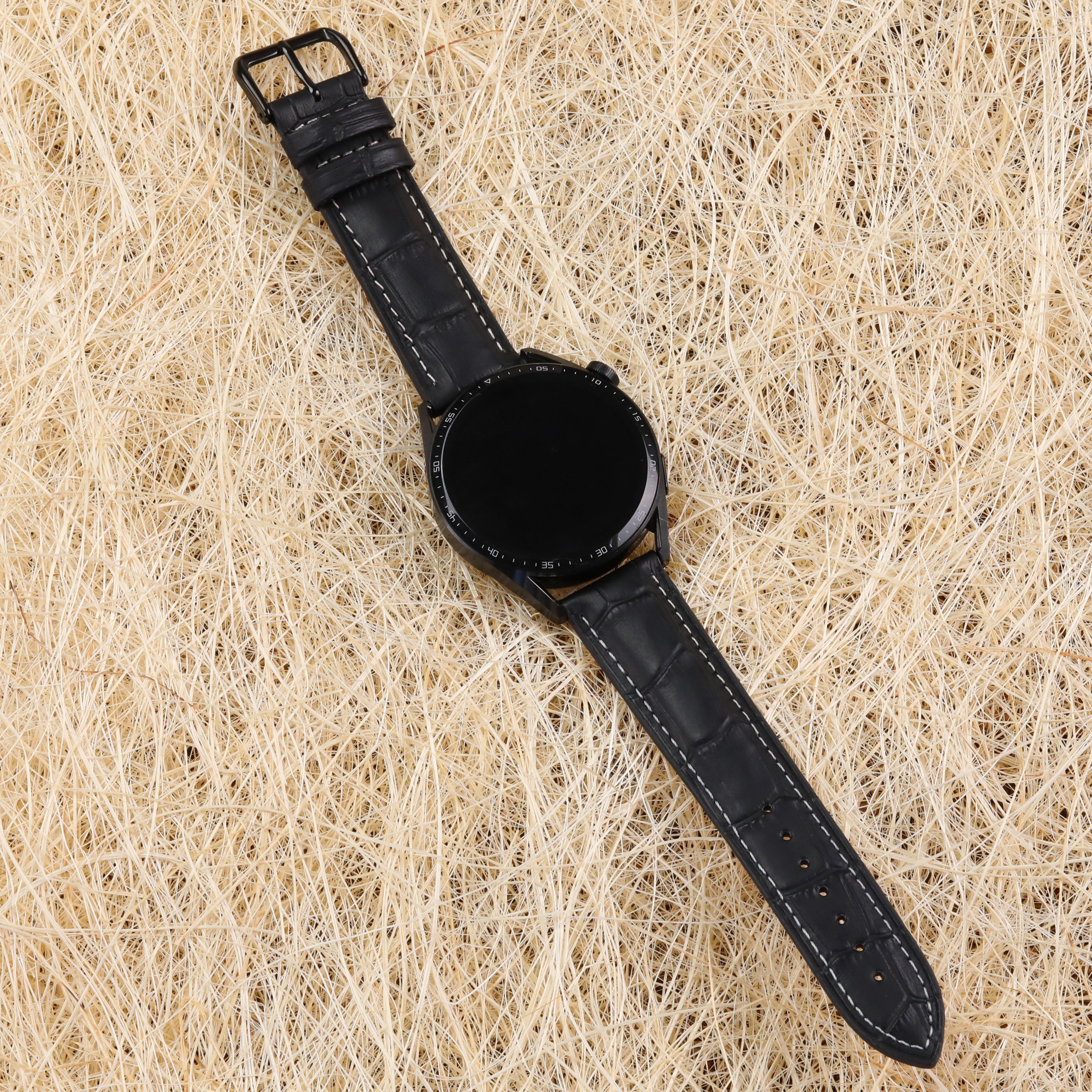 Huawei Watch Deri Kordon ( Siyah Kroko B.)