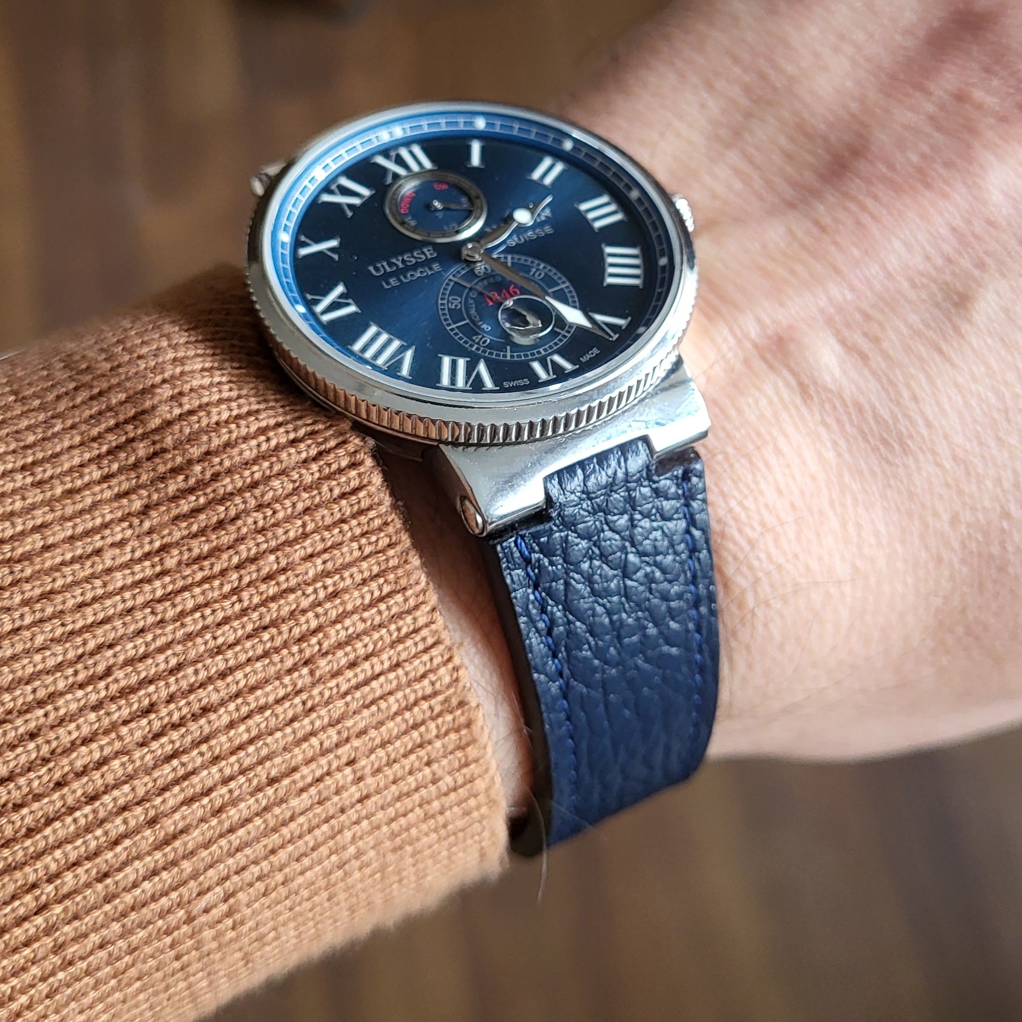 Gerçek deri el yapımı ulysse nardin kordon